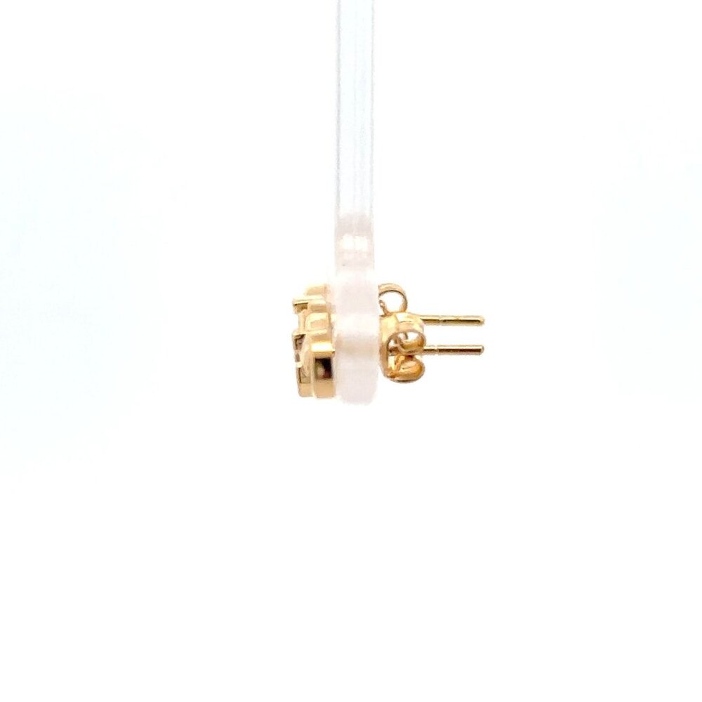 18K Gold Earrings Studs Infinity Arrow 1.41 grams - Picture 7 of 9